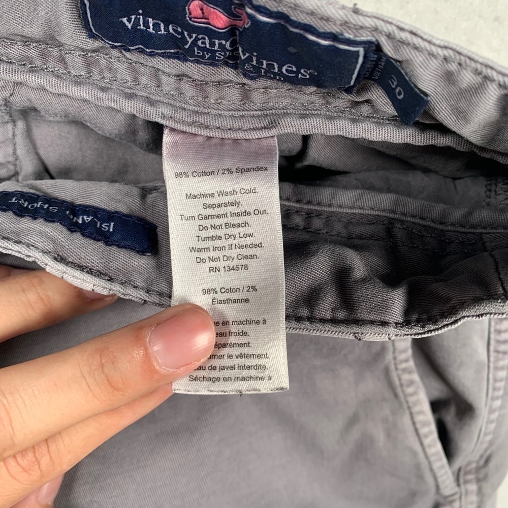 Vineyard Vines Island Short Mens 30 Gray Stretch Chino Flat Front Summer - Picture 11 of 11